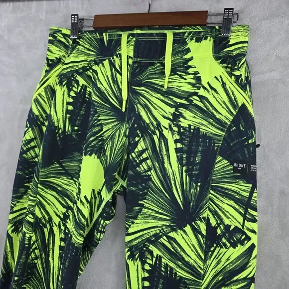 RHONE Athletic Joggers Pants Womens Size Medium Green Palm Leaf Print - Picture 3 of 8